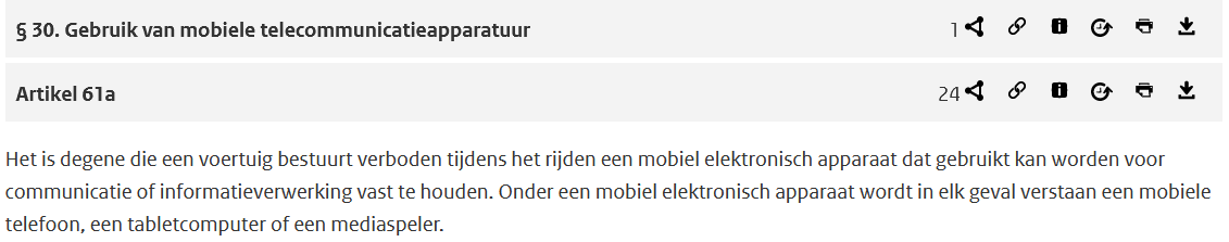 Artikel 61a Wahv - boete telefoon auto